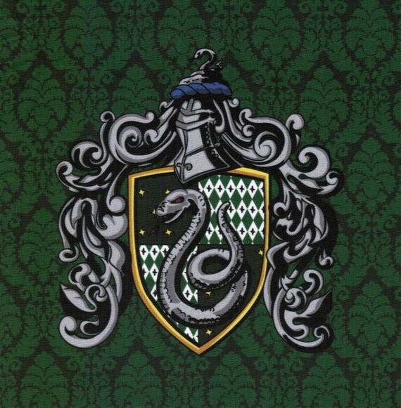NEW Slytherin Crest: Harry Potter fabric print