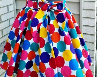 Kids Ankara Skirt, Girls Ankara Skirt, African Print Skirt, Ankara Skirt, Polka Dot Skirt