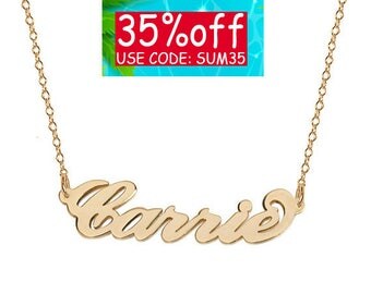 Name Necklace 18K Gold Plated Personalized Name Chain Select any name to personalize