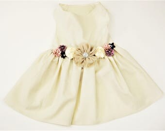 Wedding Dog Dress | Plum and Beige Dog Dress | Flower Girl Dog Dress | Wedding or birthday party |The Milly | XS S M L