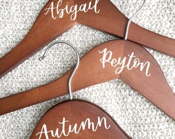 Wooden Hangers | Calligraphy Hangers | Wedding Hangers | Wedding Dress Hanger | Bridesmaid Gifts | Custom Hanger