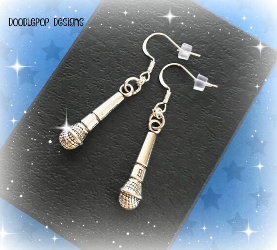 Microphone charm Earrings Singing gift Microphone earrings