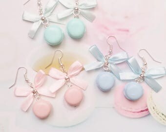earrings pastel macarons polymer clay