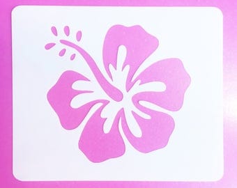 Hibiscus stencil | Etsy