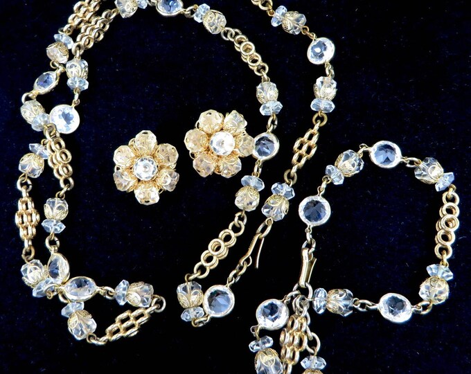 Bridal Jewelry Set, Crystal Necklace, Bracelet, Earrings, Vintage Eisenberg Jewelry, High End Jewelry Set, Gift for Her Bridal Jewelry Set, Crystal Necklace, Bracelet, Earrings, Vintage Eisenberg Jewelry, High End Jewelry Set, Gift for Her