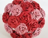 Paper Flower Wedding Origami Rose Bouquet polka dot dress rose alice vegas whimsical vintage dress theme wedding alternative shoes dress