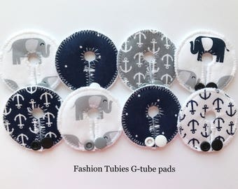 Set of 8 G tube pads / gtube pads / g-tube pads / gtube covers / feeding tube pads / g tube covers / mic-key button cover / AMT mini button