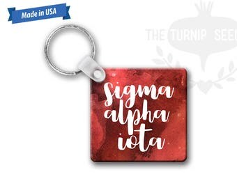 Sigma Alpha Iota Key Chain - Water Color Design - SK1006