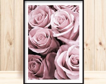 Rose Wall Decor pink rose wall art | etsy Rose Wall Decor pink rose wall art | etsy