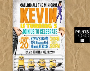 Despicable Me 3 Invitation, Minion Invitations, Minions Birthday, Despicable Me, Gru Invite, Dru Invite, Despicable Me Printables, Minions 3