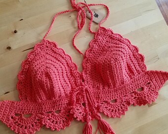 Mermaid Crop top in Tangerine - Size M - Ready to ship!