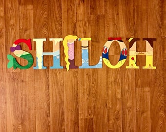 Disney Princess Wooden Letters - Belle, Elsa, Frozen, Jasmine, Ariel, Tinkerbell, Cinderella, Snow White, Rapunzel
