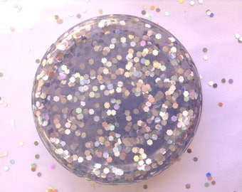 Purple HOLOGRAPHIC glitter slime// Fantasy Collection-Mermaid Scales//Clear purple glittery holo 8 oz slime// Stress Relief, Therapy slime