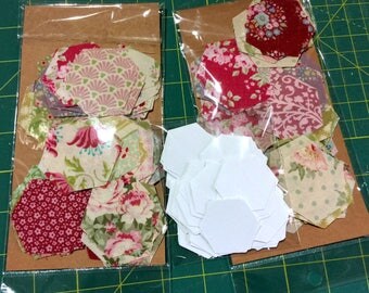 Tilda Hexagon Fabric Kit - 70 die cut Tilda fabric