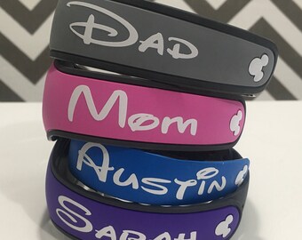 Disney Magic Band Decals 2.0 Name & Tiny Mickey Decal - Disney World