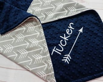 Personalized Baby Blanket, Minky Baby Blanket, Baby Blanket with Name, Arrow Baby Blanket, Personalized Minky Baby Blanket