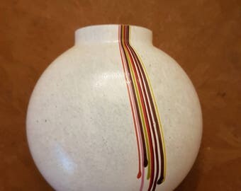 Pretty Vintage Colorful Striped Small Vase