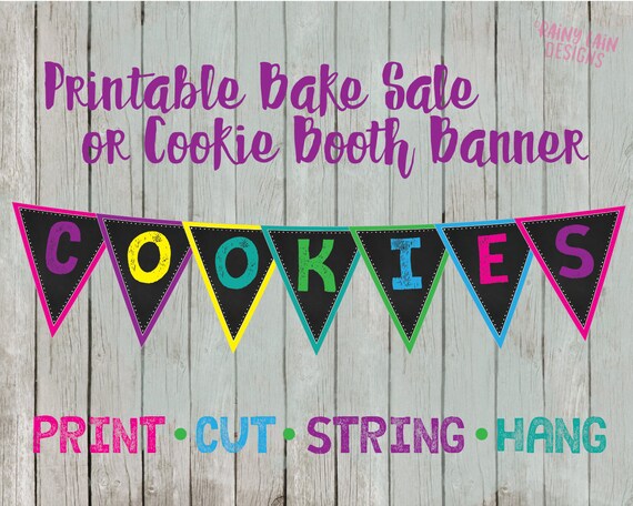 printable cookies banner cookie booth banner cookies sign it s a girl banner printable