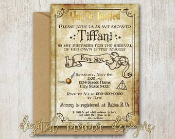 Custom Harry Potter Baby Shower Invitation Muggle to Mom