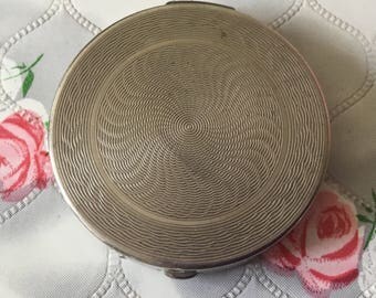 Vintage Tokalon compact mirror vintage compact 1930s compact makeup mirror loose powder compact silver tone flapper era handbag mirror