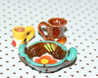 Set of 3 miniature charms Mexican kitchen