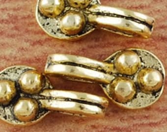5 charm pendant bail in antique gold metal 12x5mm
