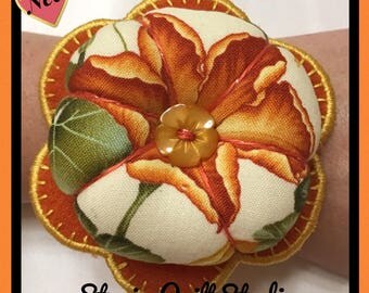 Flower Wrist Pin Cushion - Orange Lily