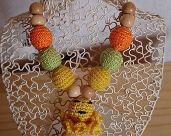 Babywearing and breastfeeding yellow Octopus necklace