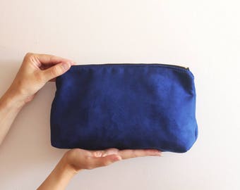 Blue Evening Clutch /Blue handbag - Women's bag /Blue clutch / Evening clutch purse - Vegan bag - Faux suede clutch