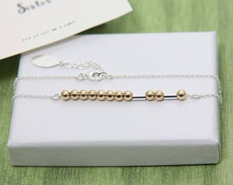 Morse Code Bracelet, Sister Morse Code Bracelet, Sister Bracelet, Morse Code Jewelry, Custom Morse Code, Gift for Sister, Secret Message