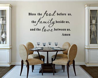 Kitchen Decals - Bless The Food Before Us Wall Decal - Kitchen Vinyl Decal