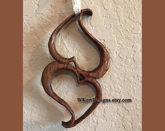 Two Hearts, Depending on Each Other, Heart Sculpture, Heart Wall Decor