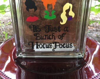 Hocus Pocus Glass Block