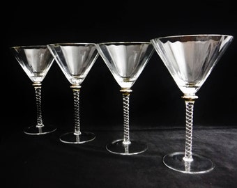 Cocktail Gift Box Set Luxury Gold Plated Long Stem Cocktail Glass Red Wine Glass Crystal Cocktail Glass