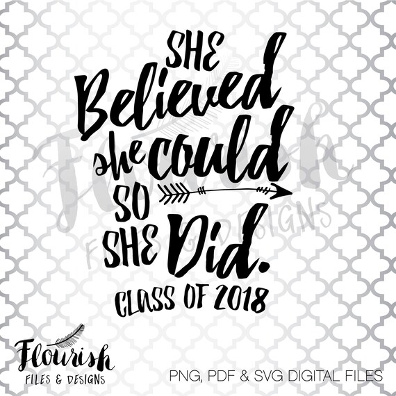 She Believed She Could So She Did Digital Cut Files SVG PNG