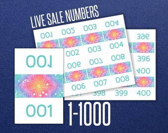 Live Sale Numbers 1 - 1000 * LLR Home Office Approved * 8.5x11 * DIY Print * Facebook Sale * Periscope * Rainbow Design * Instant Download