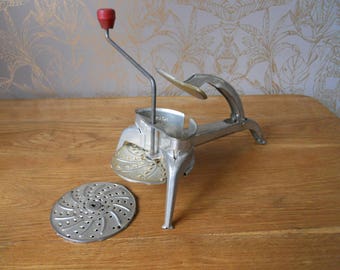 1950's French Vintage Kitchen Mouli Julienne Grater/Ricer with 2 Discs. Shabby Kitchenalia