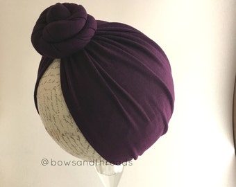 Baby Turban, Baby Turban Hat, Infant Hat, Purple Turban,Toddler Turban,Girls Beanie, Knotted Turban, Turban Hat, Newborn Hat, Newborn Turban