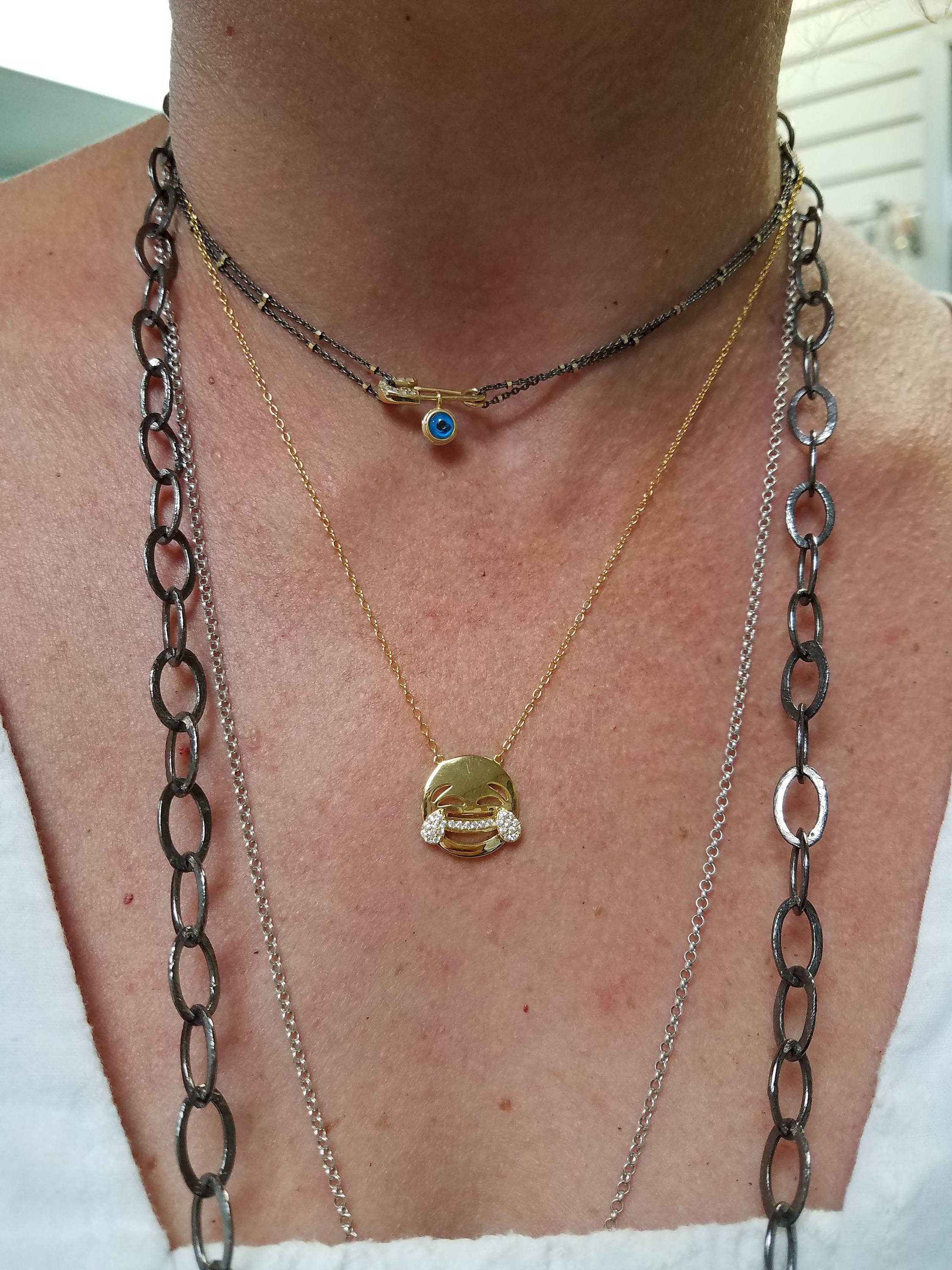 Emoji Necklace Emoji Pendant Emoji Jewelry Face With Tears