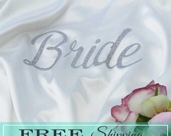 Customized Bridesmaid Robes, Glitter Bride Robe, Bridesmaid gift, Bridal Party Robes, Bridesmaid Outfit, satin bridesmaid robes, bride gift