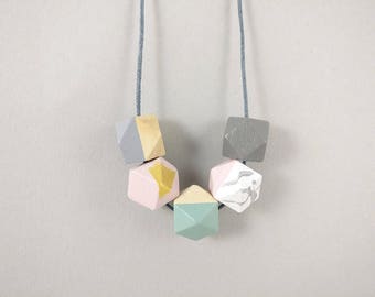 Geometric Necklace | Statement Necklace | Gift for her | Geometric Jewellery | Beaded necklace | Minimalist necklace | Geo | Marble necklace