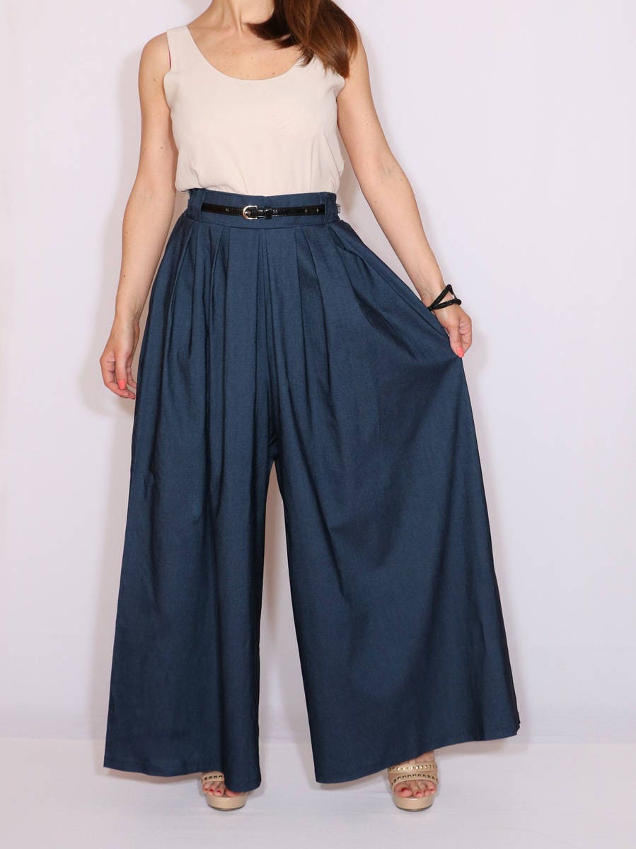 navy wide pants