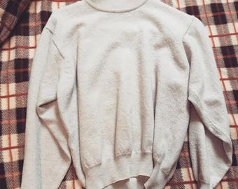 1970s 1980s mock neck turtleneck shirt top women's top cream Italian made sweater