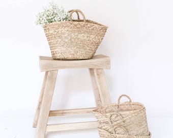 Woven Natural Straw Bag, "The Mae," Market Straw Tote, Decorative Basket, Storage, Market Bag, Beach Bag, Kids Storage