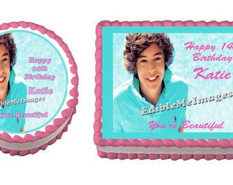 HARRY STYLES One Direction Birthday Party Edible Image Cake Topper Cupcake Personalized Custom Made