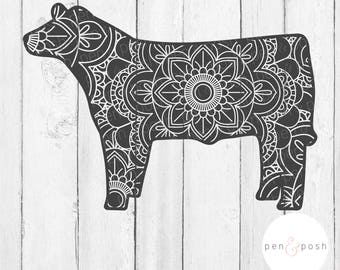 Download Layered Cow Mandala Svg Free Design - Layered SVG Cut File ...