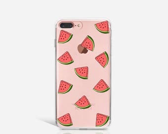 iPhone 6 Case Watermelon, Soft iPhone 6s Case, iPhone 5s Case Clear with Design, iPhone SE Case, iPhone 5 Case Rubber Christmas Gift - KT073
