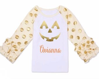Monogram Pumpkin Shirt-Baby Youth Toddler Halloween Shirt-Monogram Halloween Shirt-Personalized Halloween-Pumpkin Raglan-Halloween Pumpkin