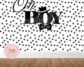 Oh Boy Backdrop, Baby Shower Backdrop, Birthday Backdrop, Sweet Table Decor, Photobooth Backdrop, DIGITAL