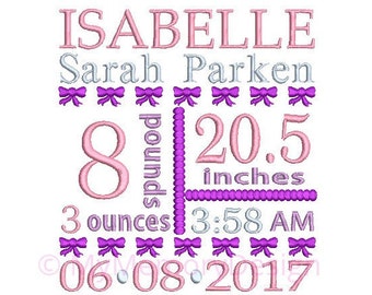 Download Machine Embroidery Design Baby Birth by MyMemoryDesign on Etsy